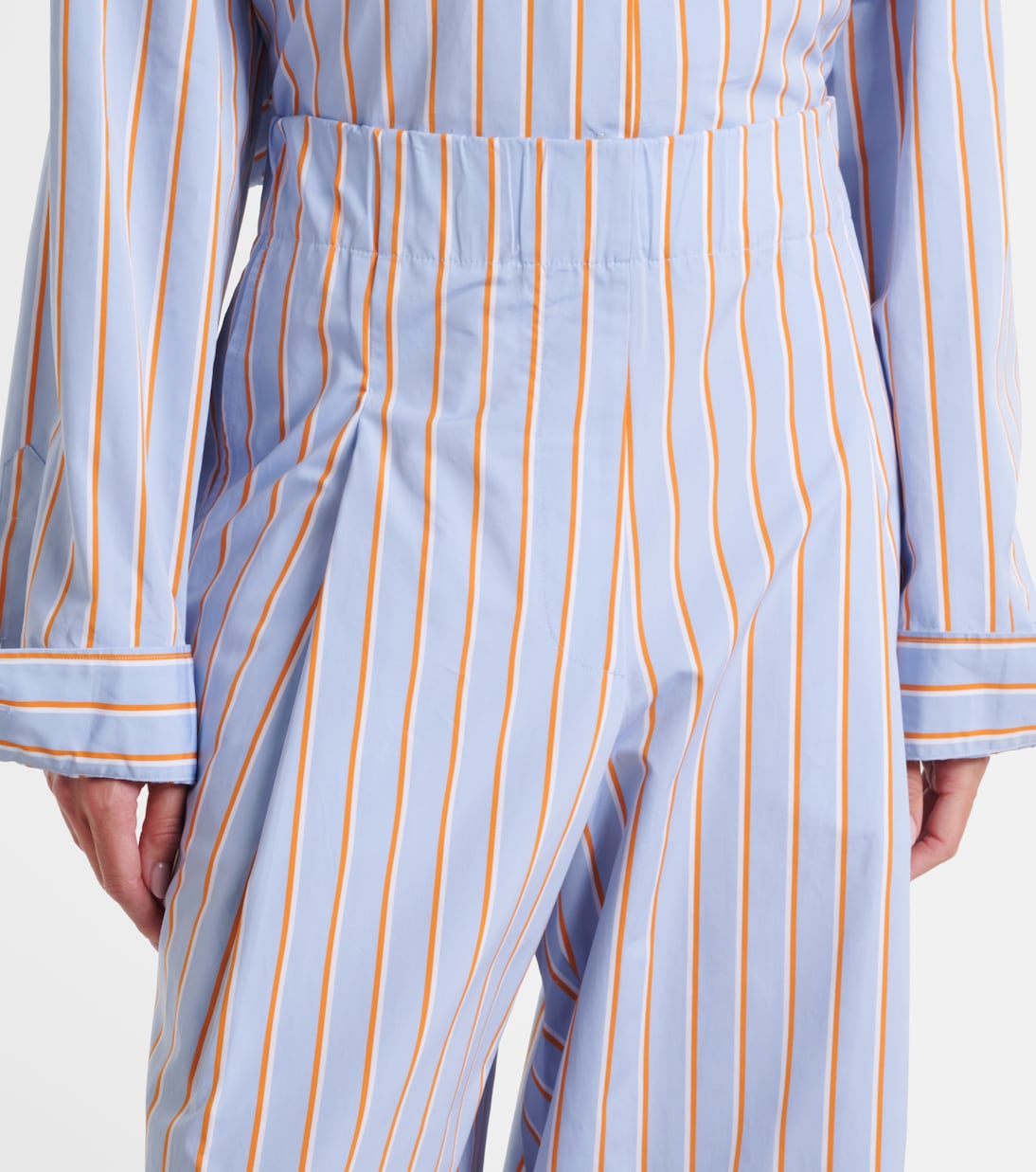 스트라이프 코튼 와이드 팬츠 | Dries Van Noten