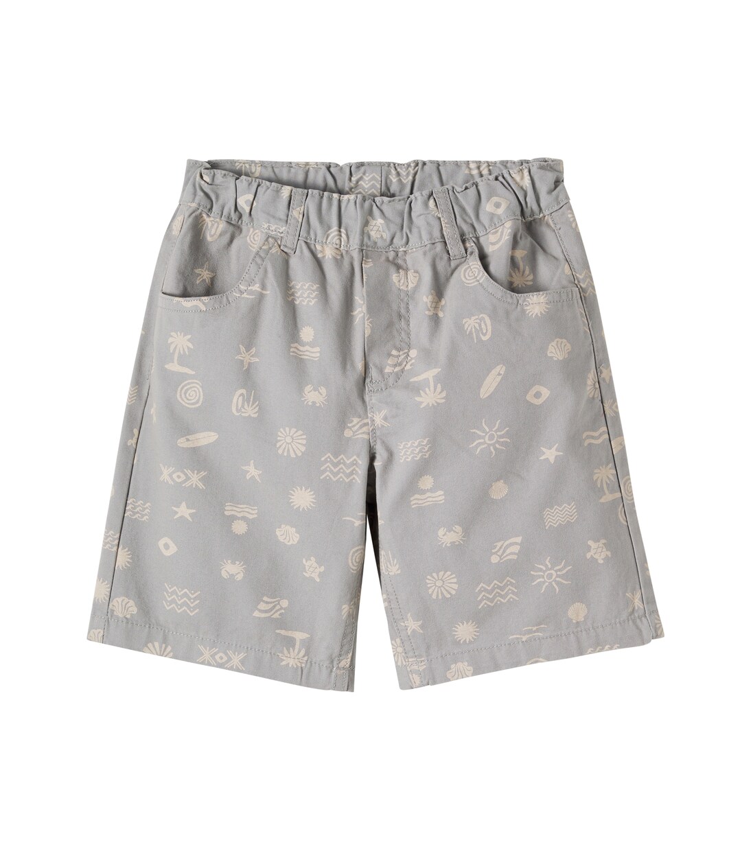 August printed cotton canvas shorts | Wheat