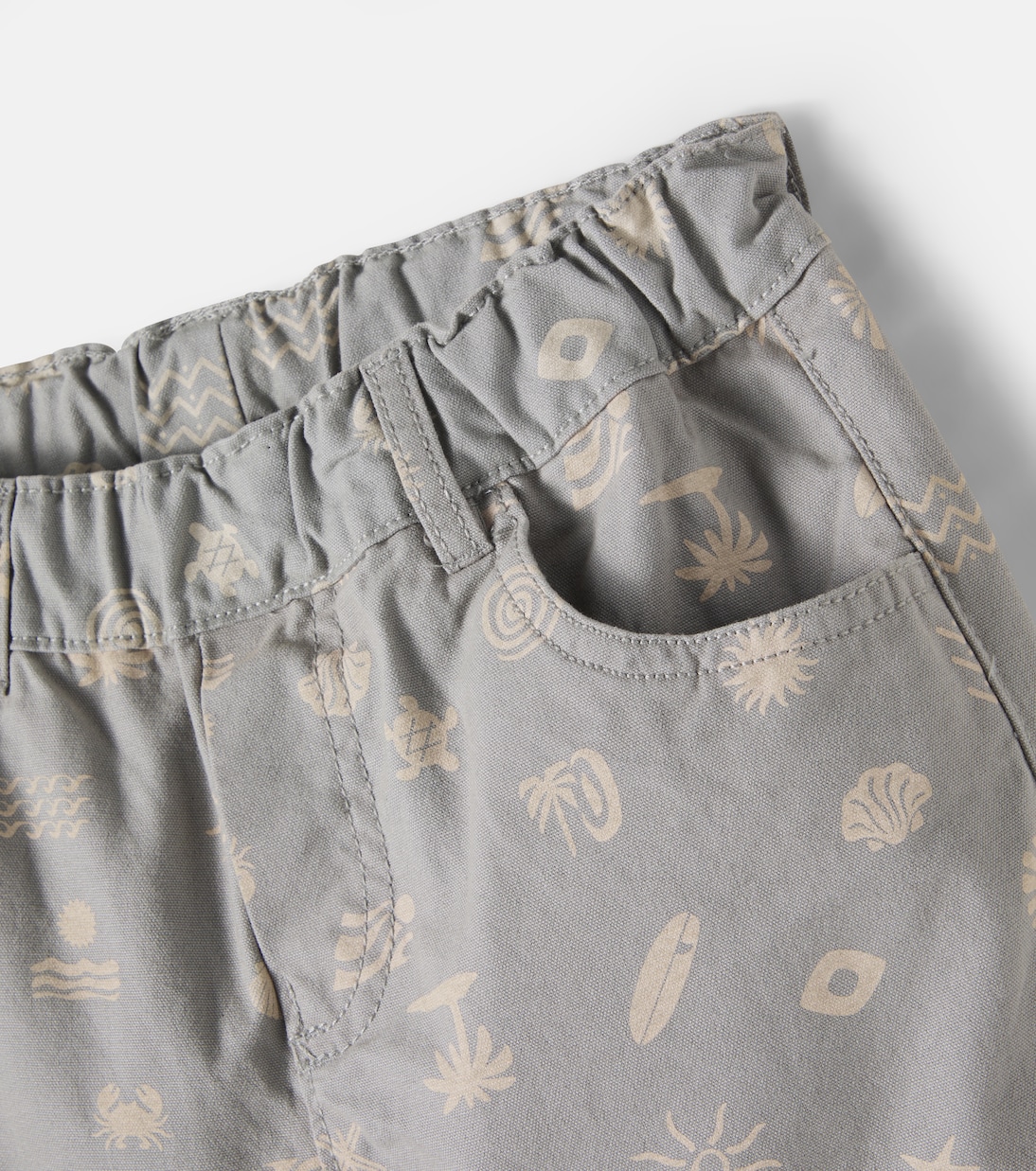 August printed cotton canvas shorts | Wheat
