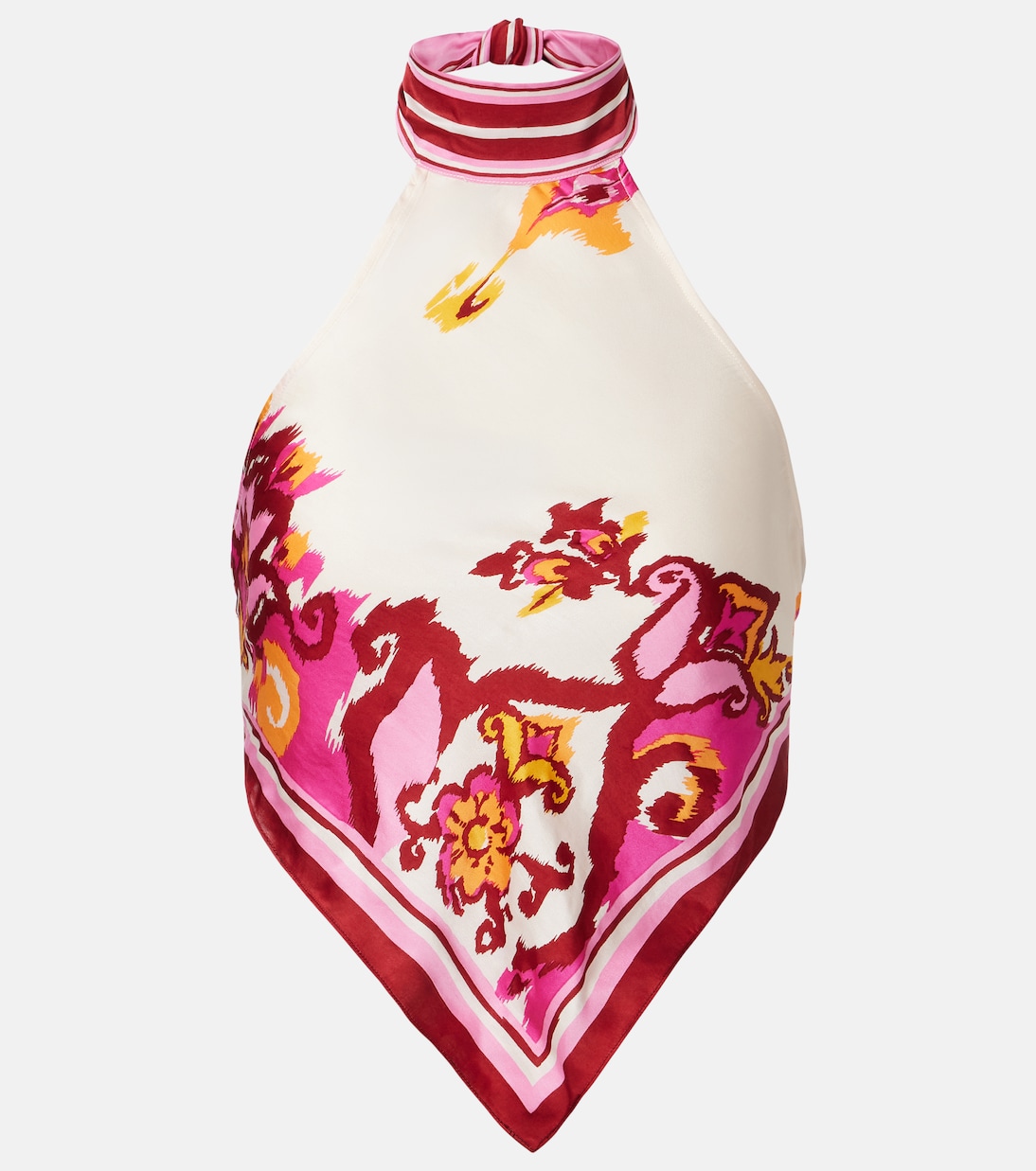 Top Giulia floral con cuello halter | Poupette St Barth