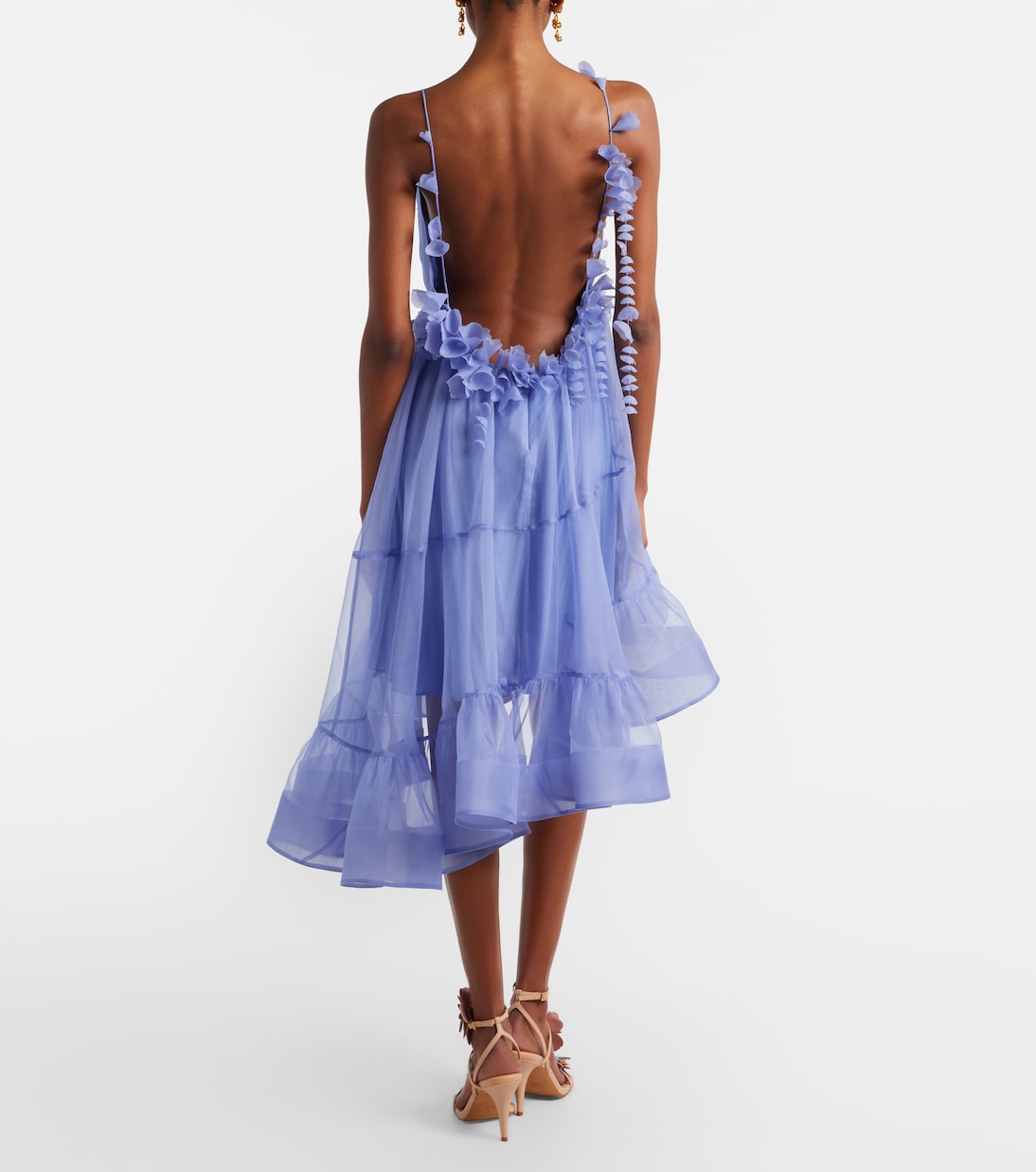 Como asymmetric floral-appliqué silk minidress | Zimmermann