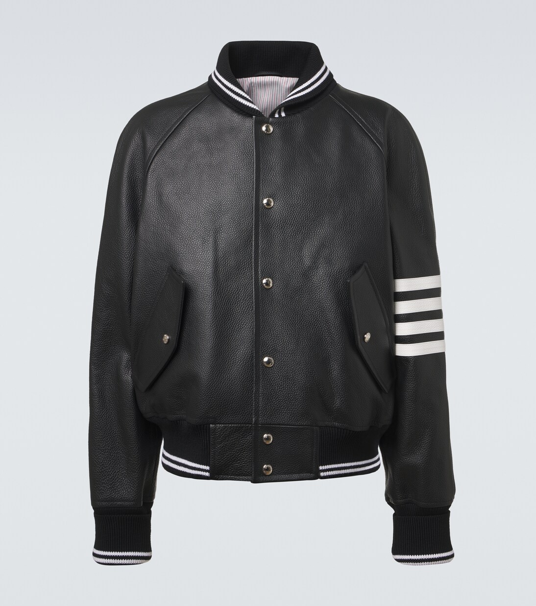 4-Bar leather bomber jacket | Thom Browne
