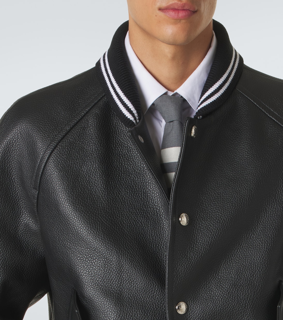 4-Bar leather bomber jacket | Thom Browne