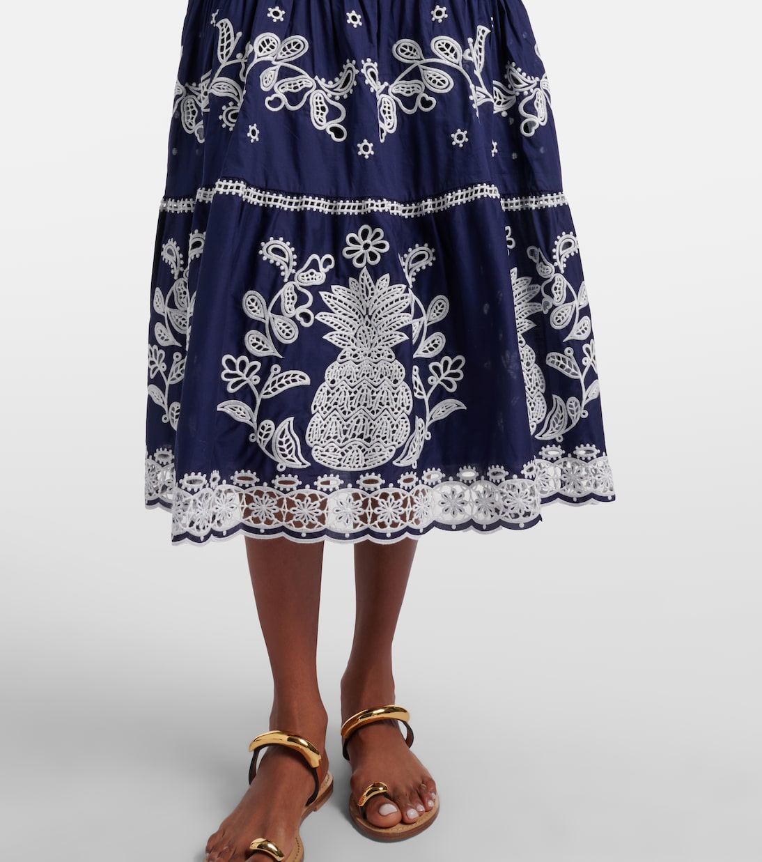 Besticktes Midikleid aus Baumwolle | Farm Rio