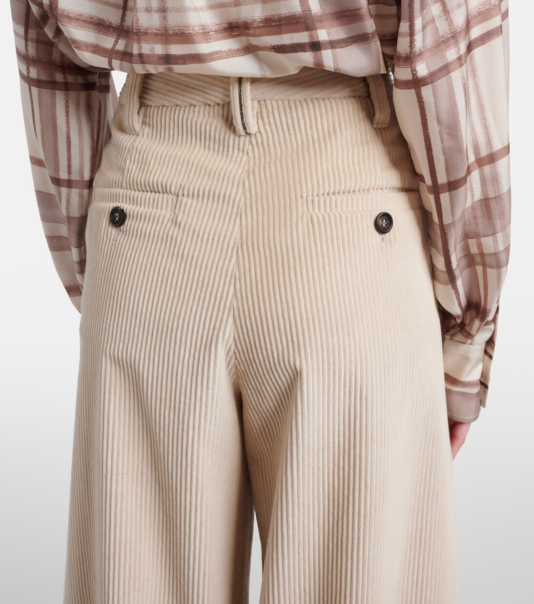 Cotton corduroy wide-leg pants | Brunello Cucinelli