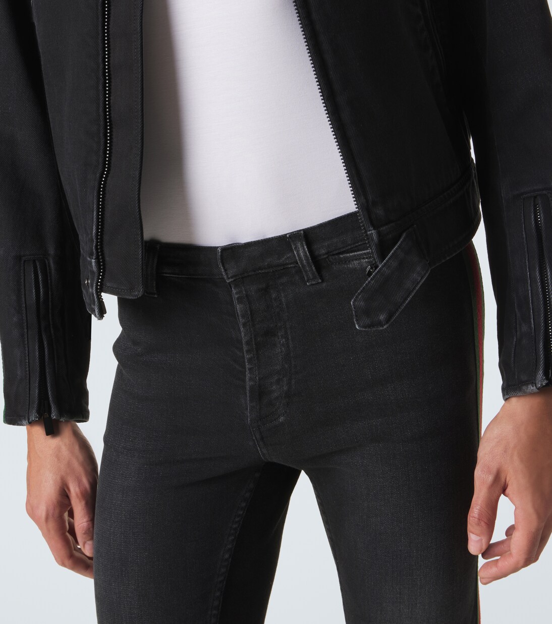 Web Stripe flared jeans | Gucci