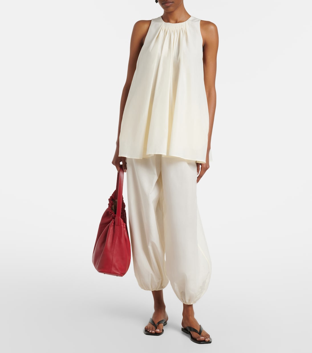 Almaya cotton and silk balloon pants | Loulou de Saison