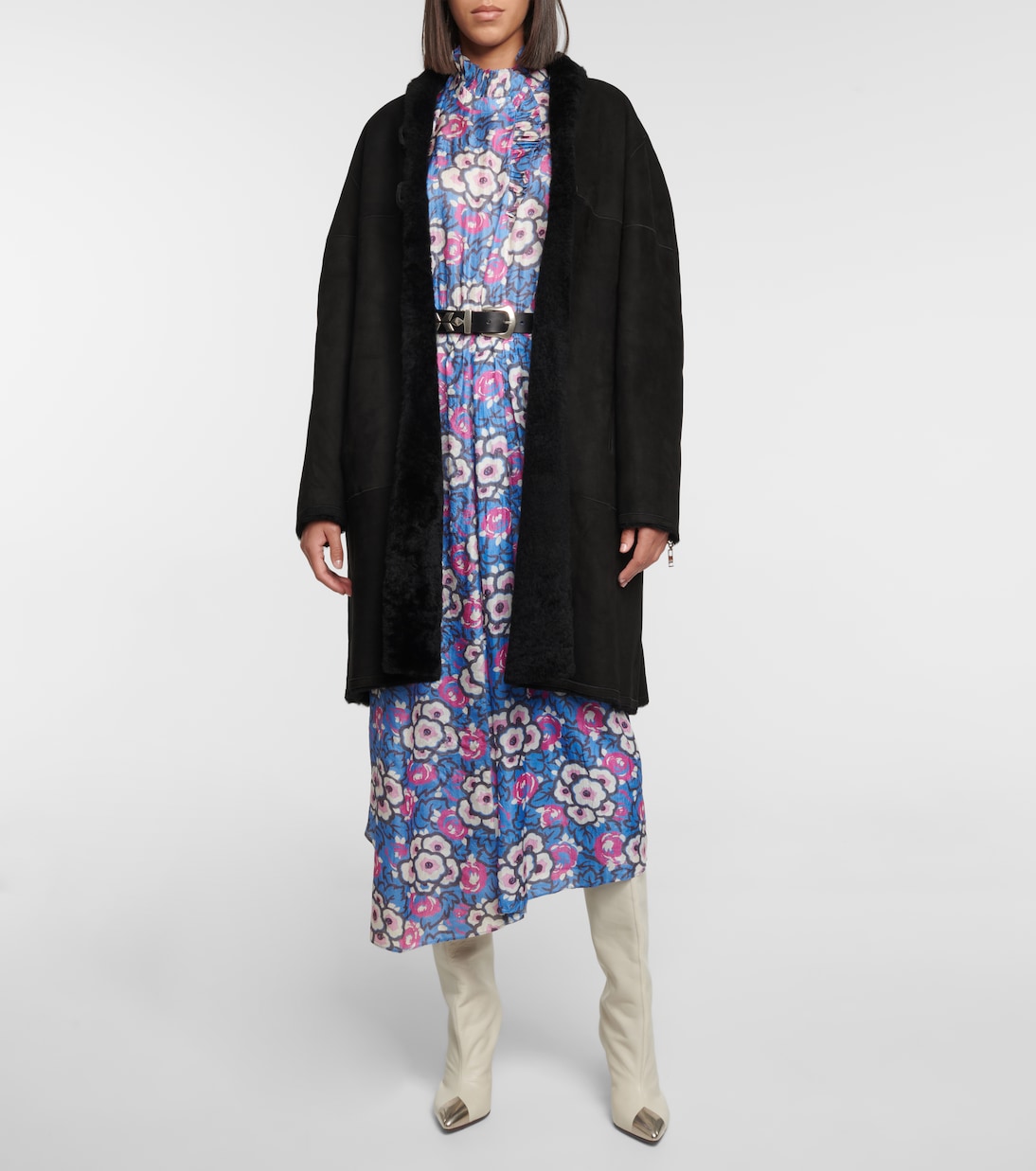 Mantel Abazoe aus Leder und Shearling | Isabel Marant