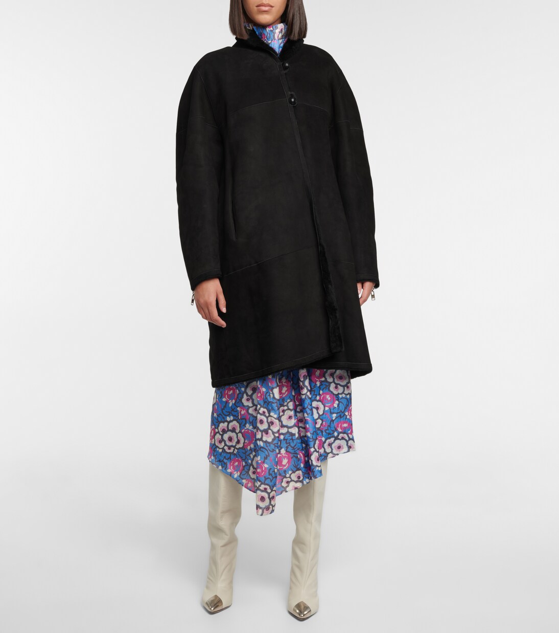 Mantel Abazoe aus Leder und Shearling | Isabel Marant