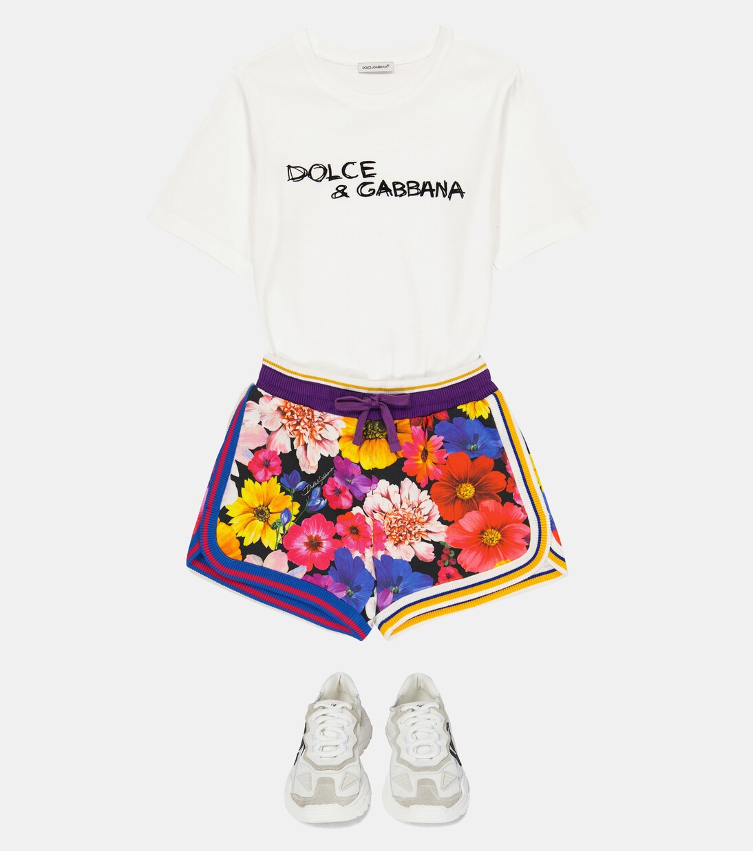 Floral cotton shorts | Dolce&Gabbana Kids