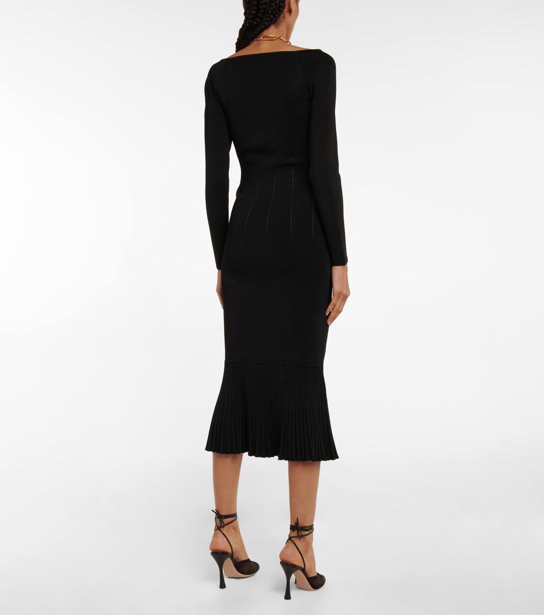 Abito midi Atalanta in maglia a coste | Galvan