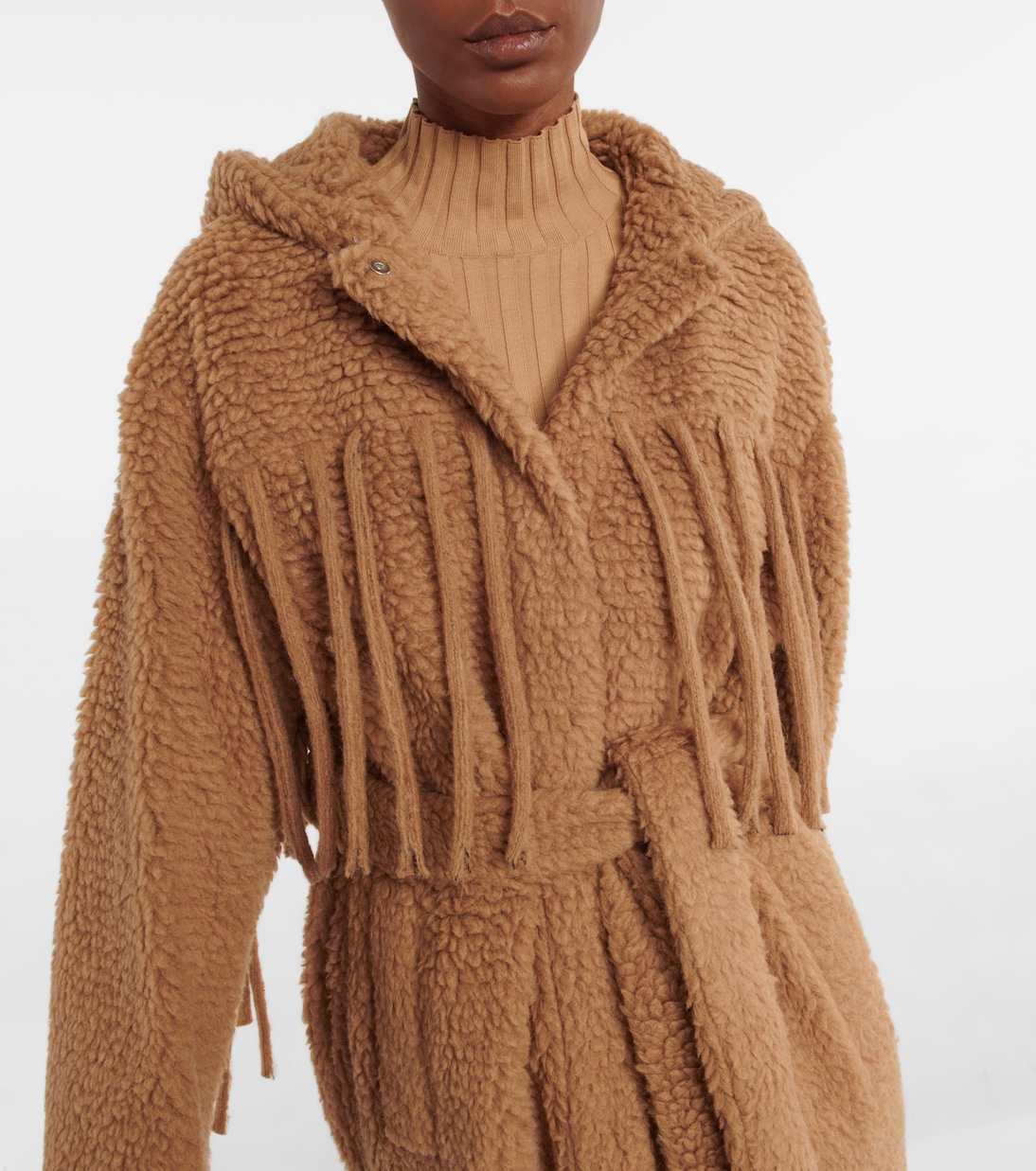 Abrigo efecto teddy con flecos | Stella McCartney