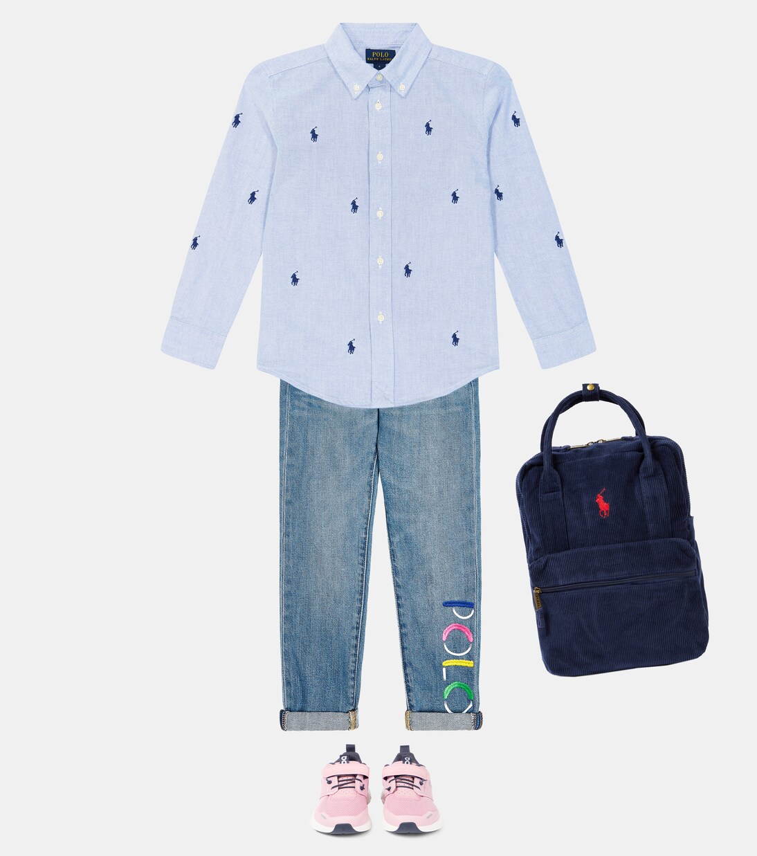 Logo embroidered cotton Oxford shirt | Polo Ralph Lauren Kids