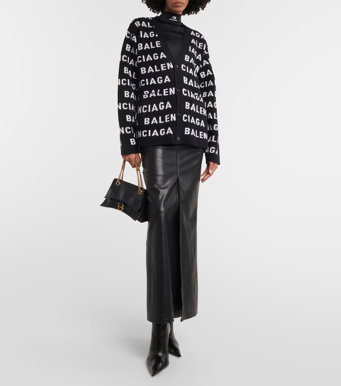 Logo jacquard wool-blend cardigan | Balenciaga