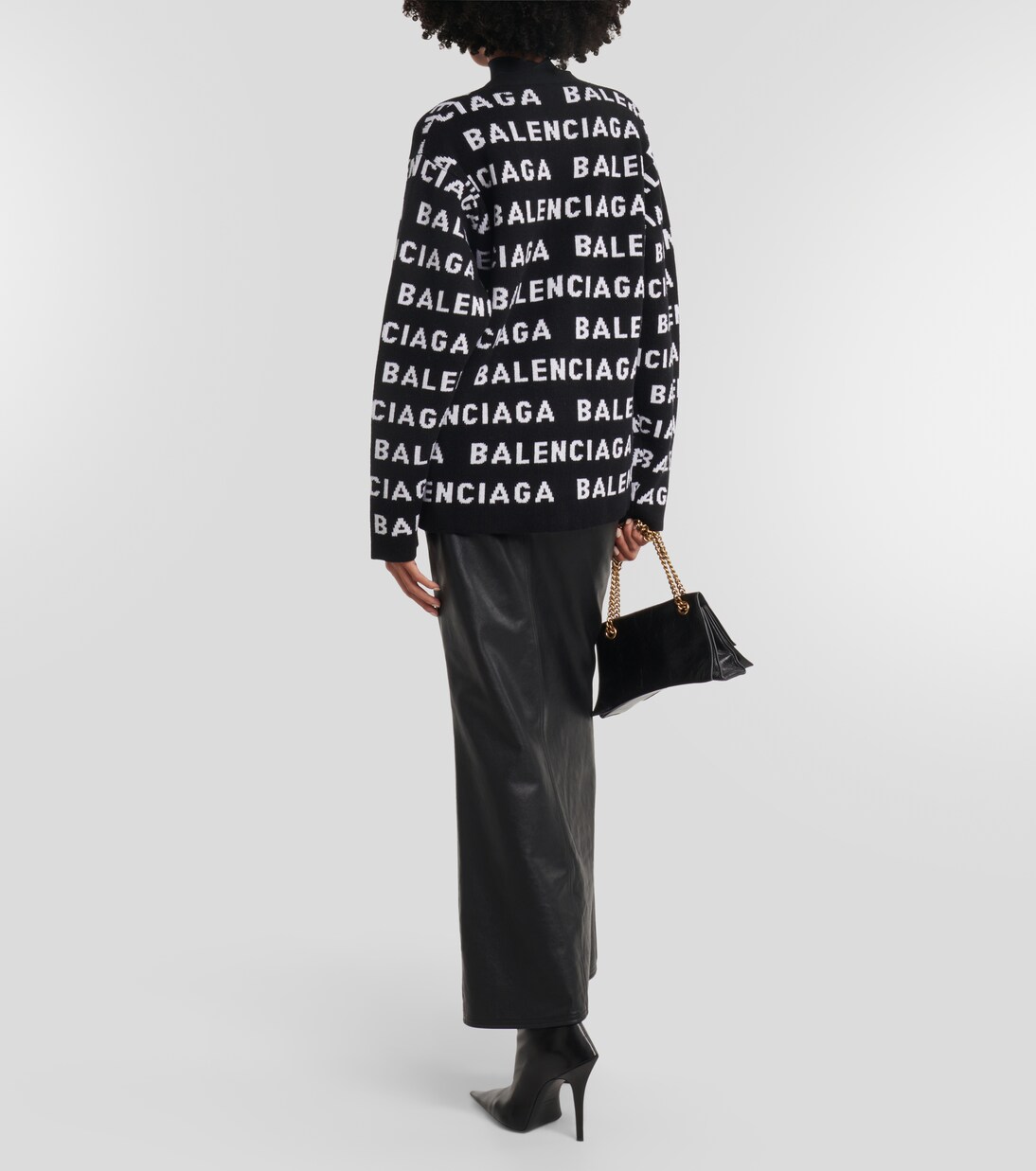 Logo jacquard wool-blend cardigan | Balenciaga