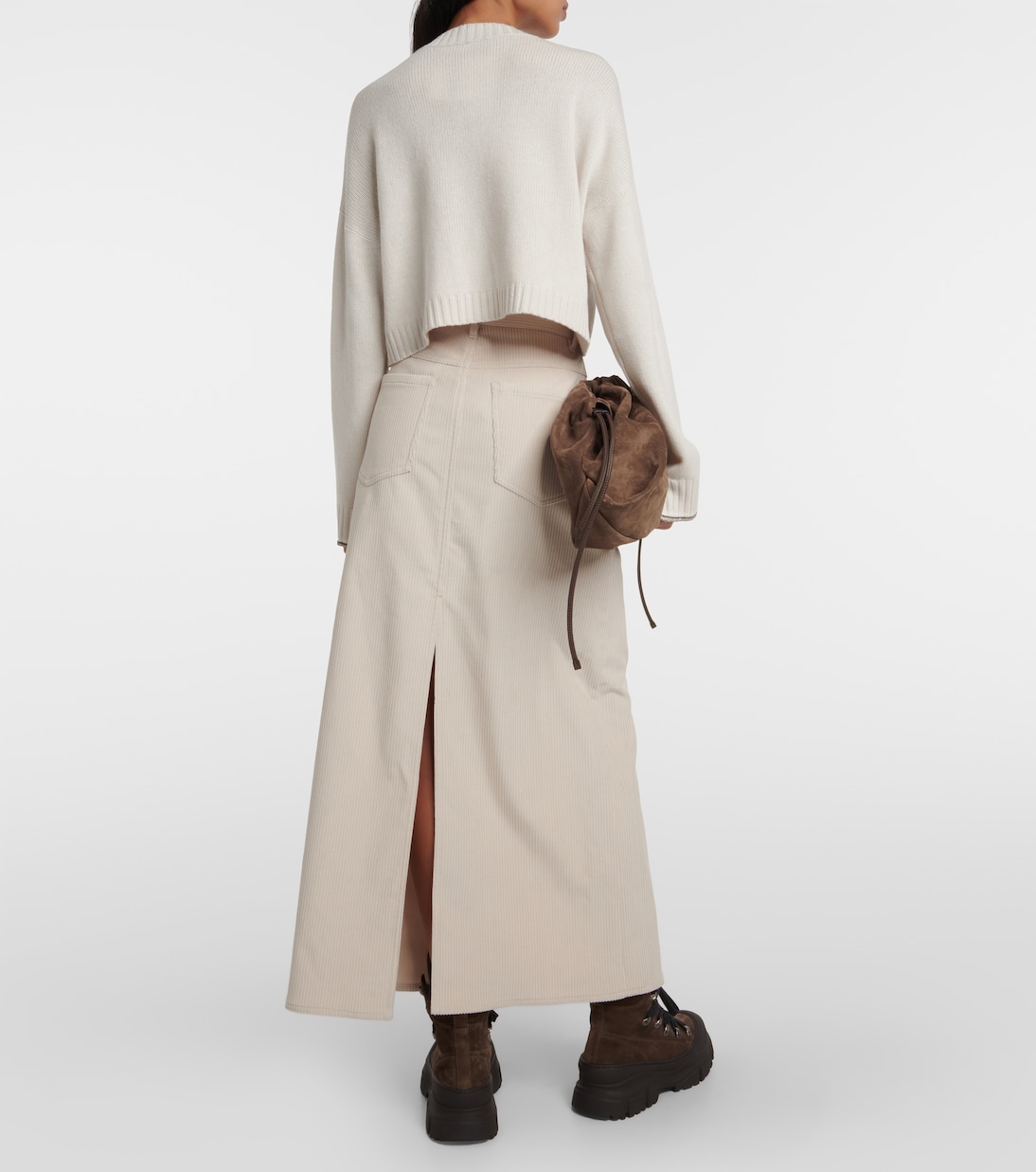 Cotton corduroy maxi skirt | Brunello Cucinelli