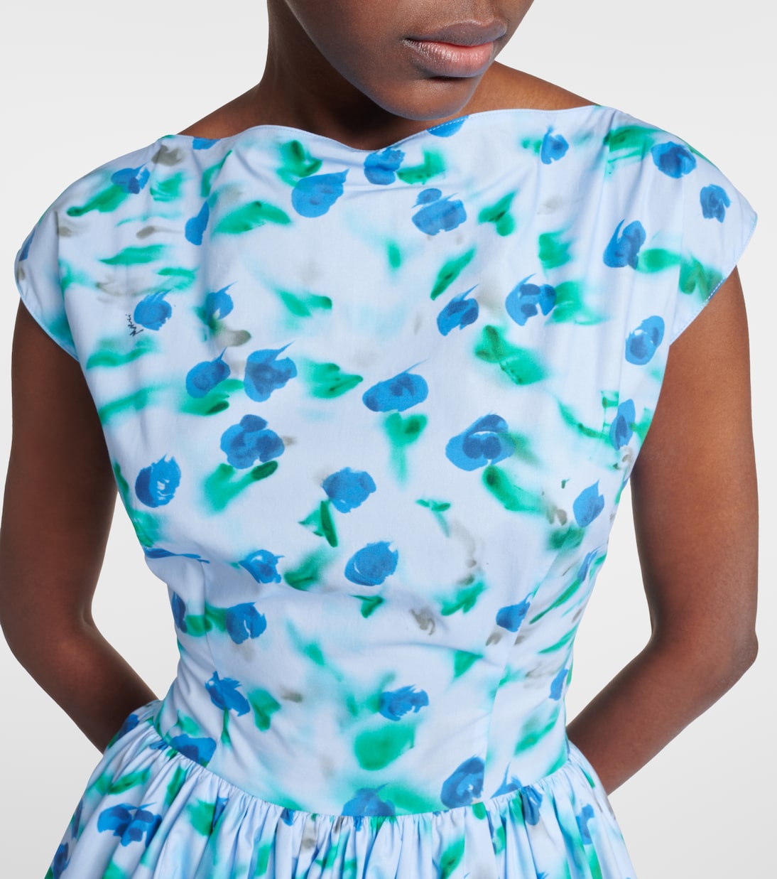 Robe midi en popeline de coton | Marni