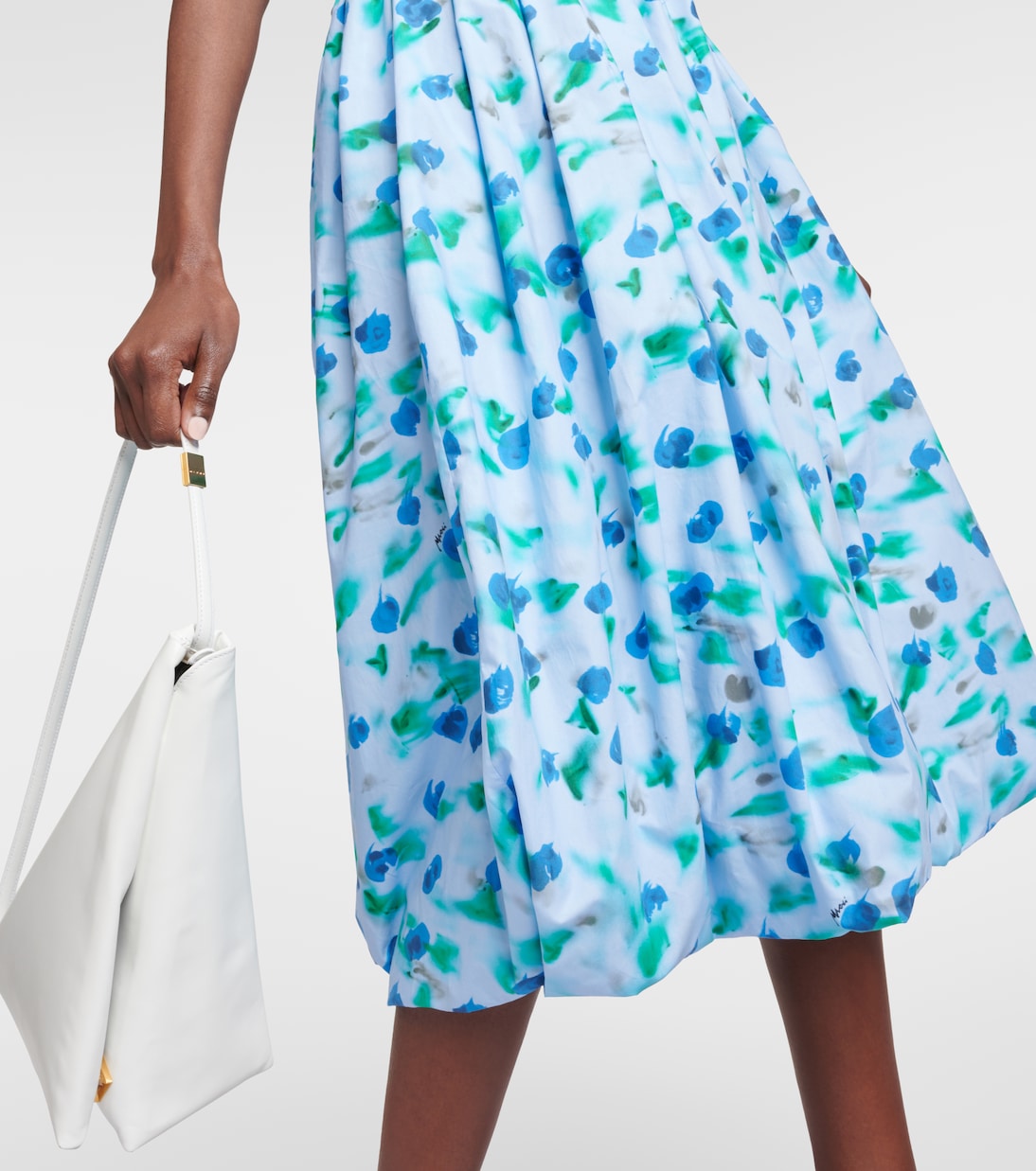 Robe midi en popeline de coton | Marni