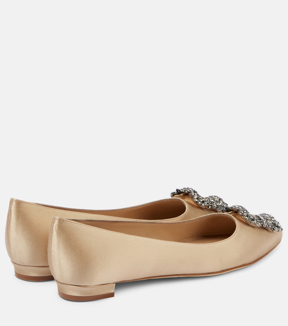 Hangisiflat 70 embellished satin ballet flats | Manolo Blahnik