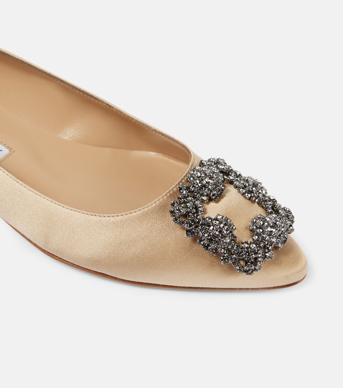 Hangisiflat 70 embellished satin ballet flats | Manolo Blahnik