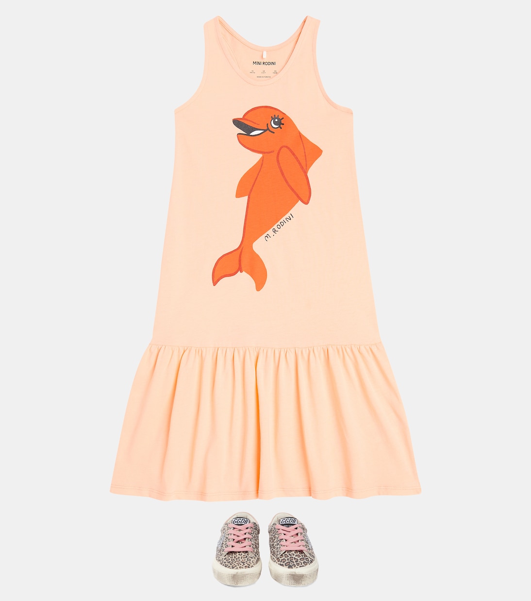 Dolphin cotton jersey dress | Mini Rodini