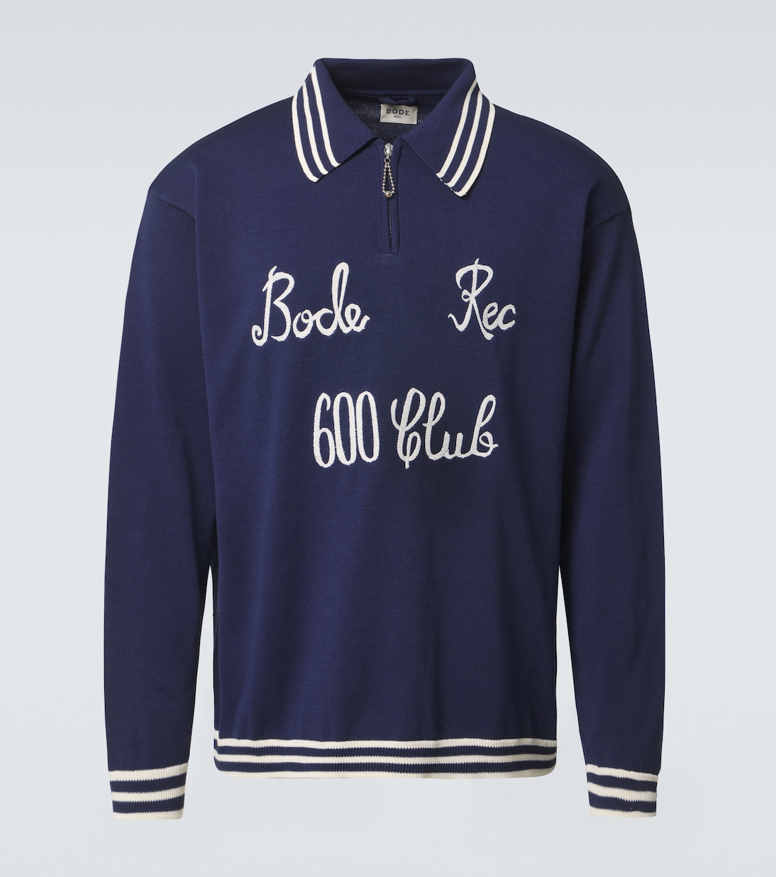Club embroidered cotton polo sweater | Bode