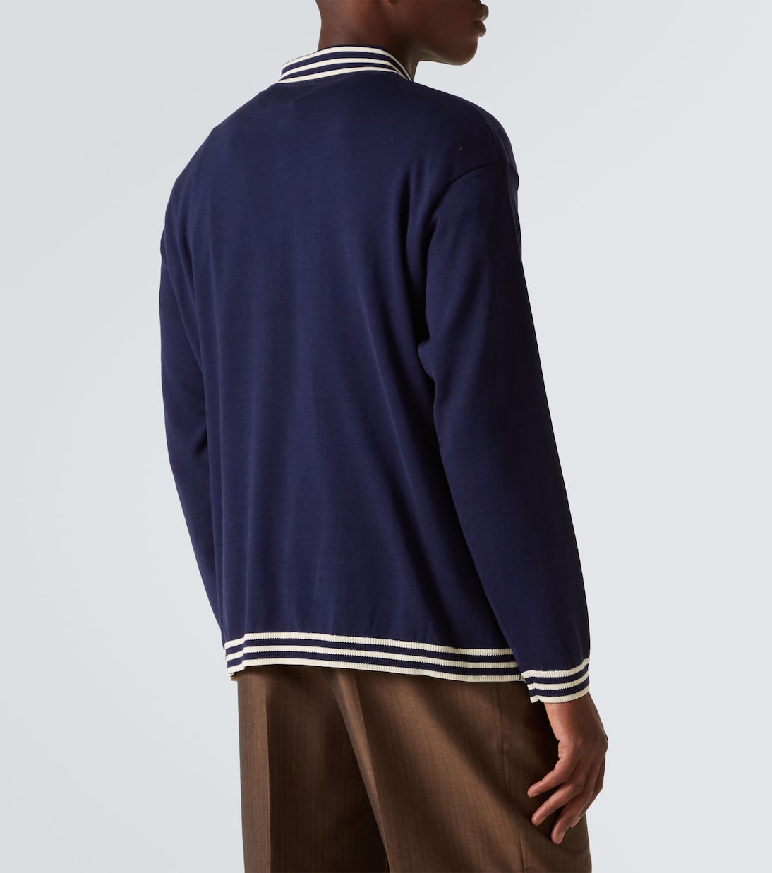 Club embroidered cotton polo sweater | Bode