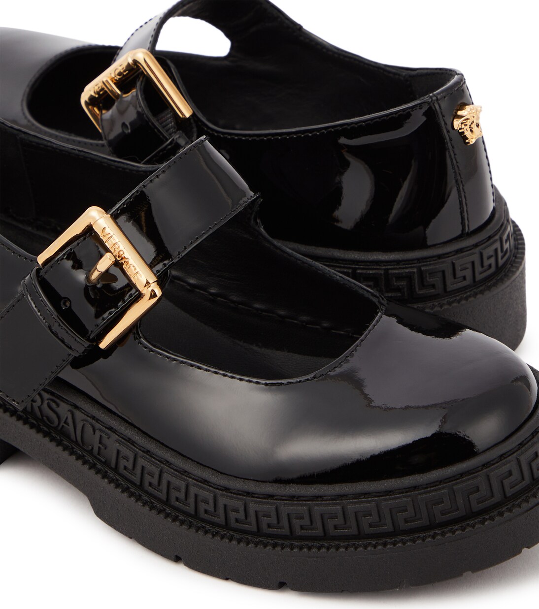 La Medusa patent leather Mary Jane flats | Versace Kids