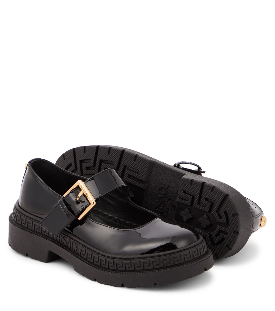 La Medusa patent leather Mary Jane flats | Versace Kids