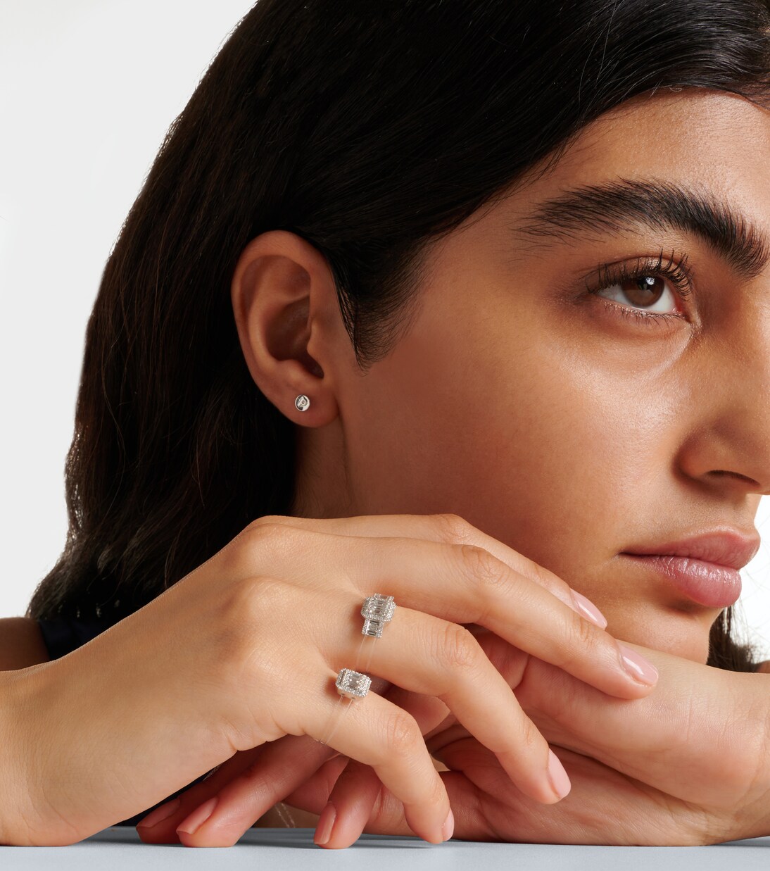 Ring Floating aus 18kt Weißgold mit Diamanten | Persée