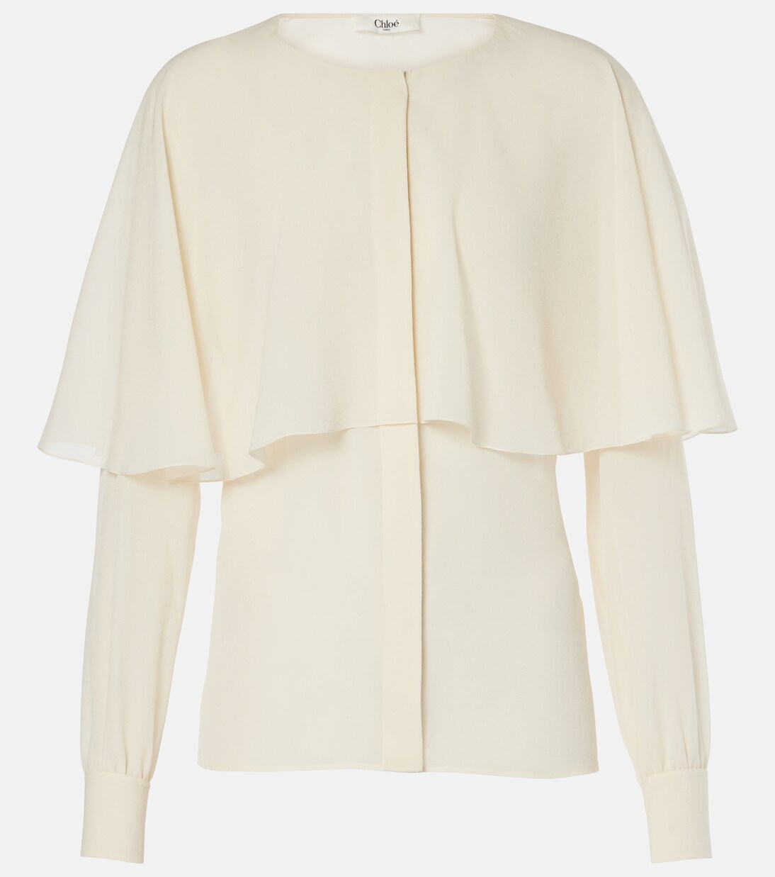 Caped silk chiffon blouse | Chloé