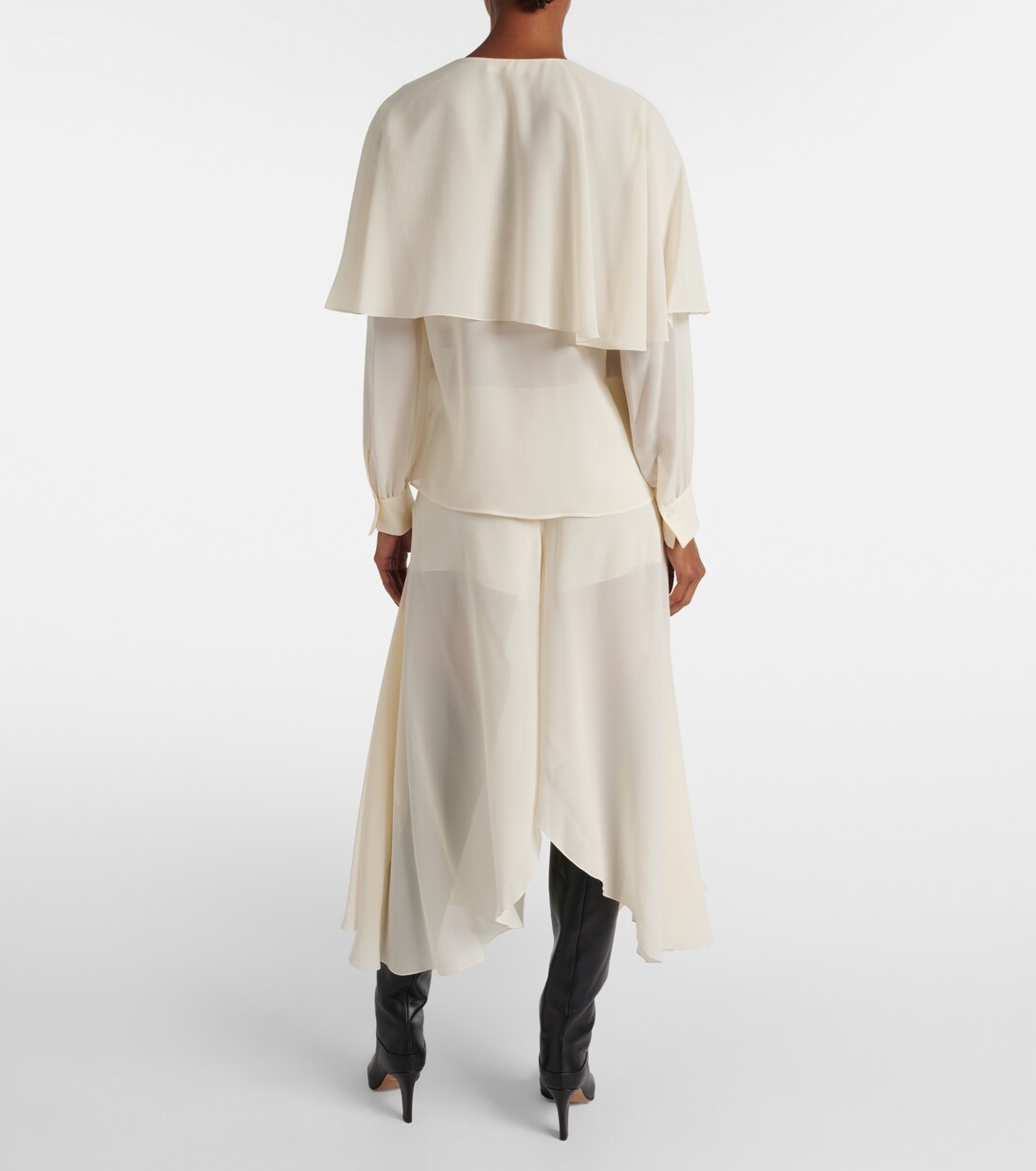 Caped silk chiffon blouse | Chloé