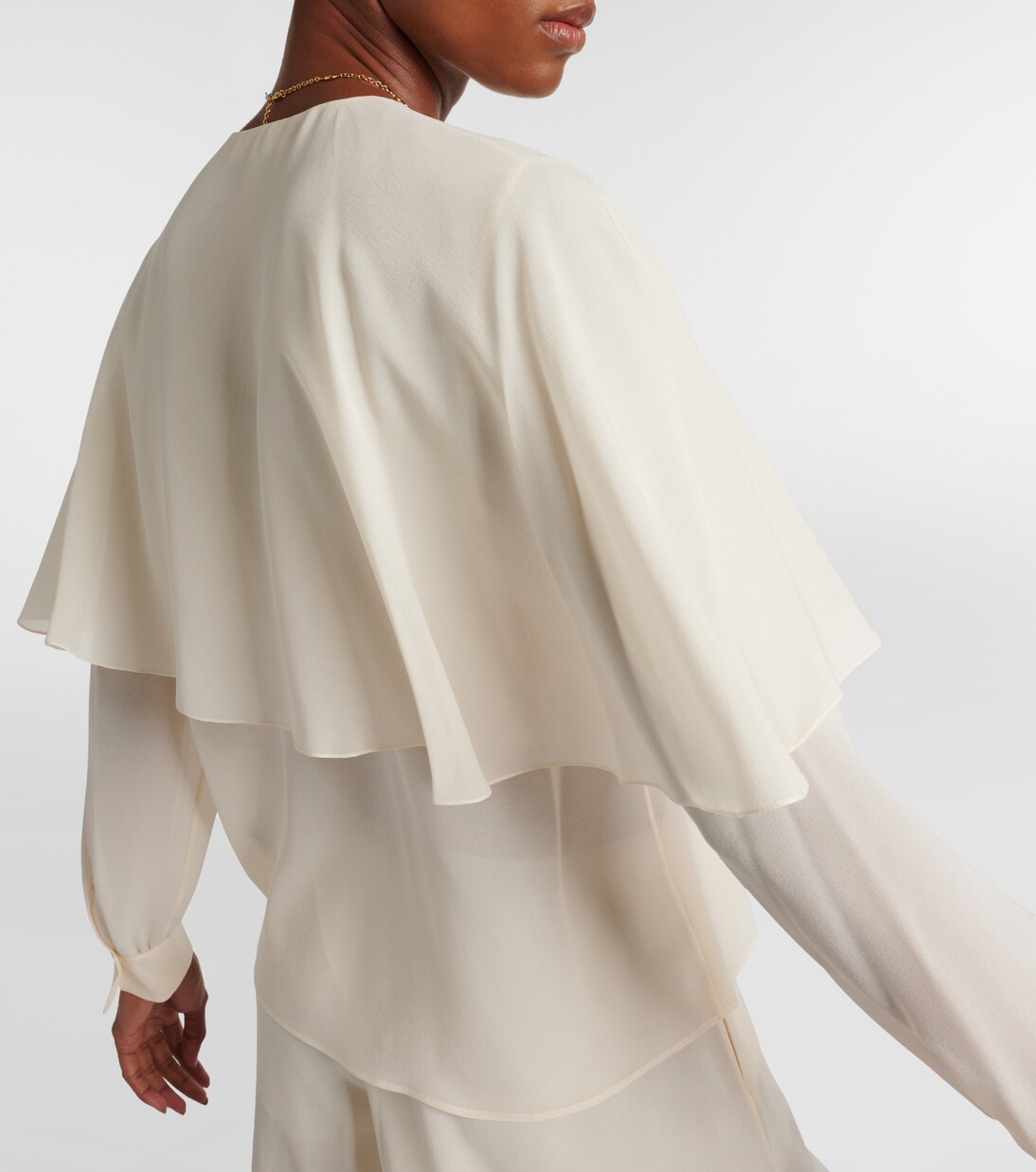 Caped silk chiffon blouse | Chloé