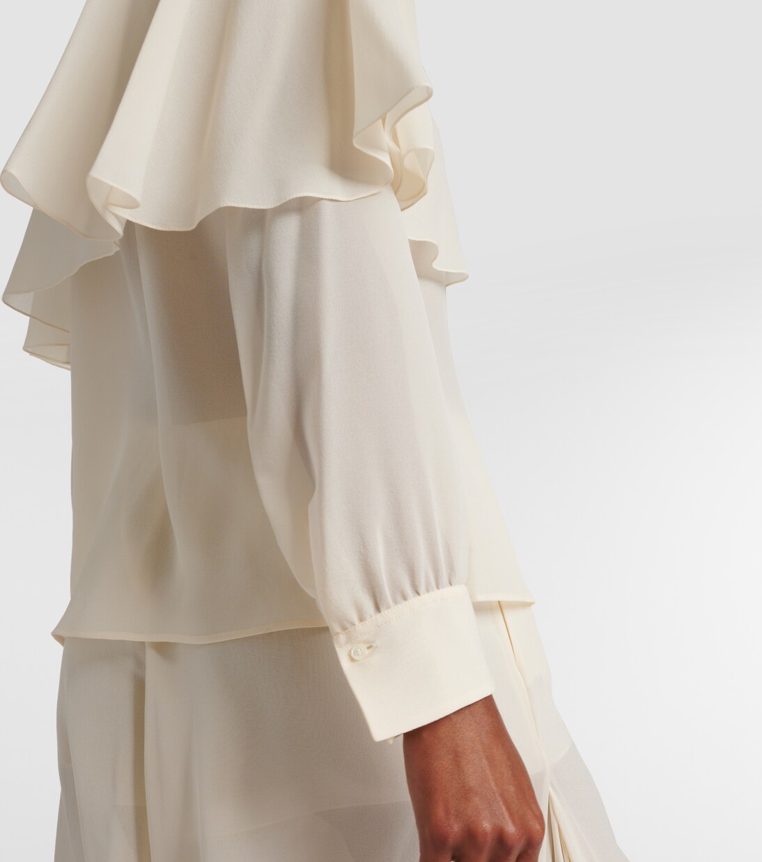 Caped silk chiffon blouse | Chloé