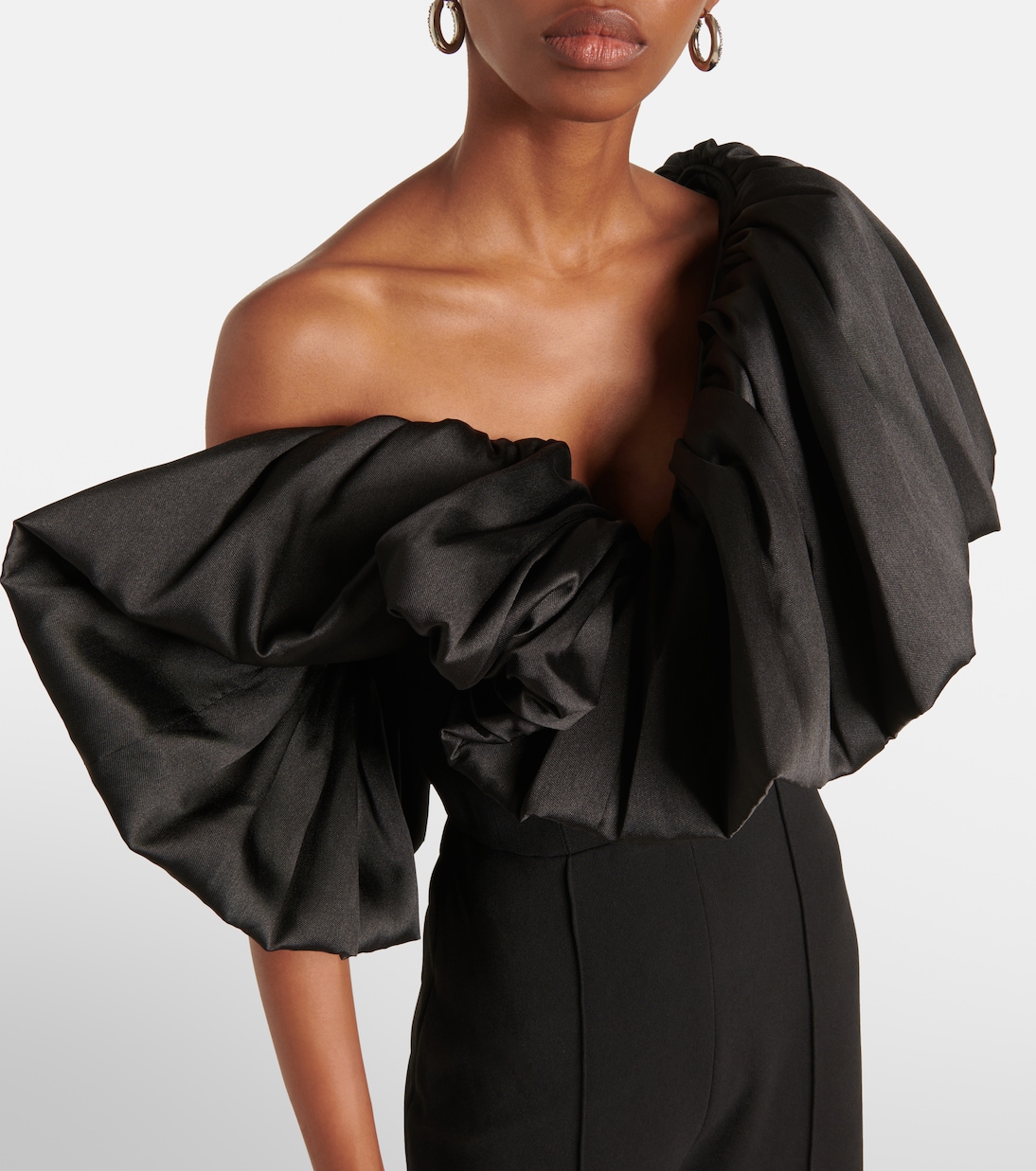 Perla ruffled satin-trimmed jumpsuit | Solace London