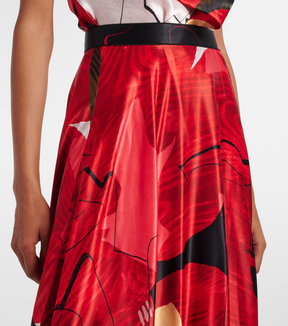 Bedruckter Maxirock Ameera aus Satin | Roksanda