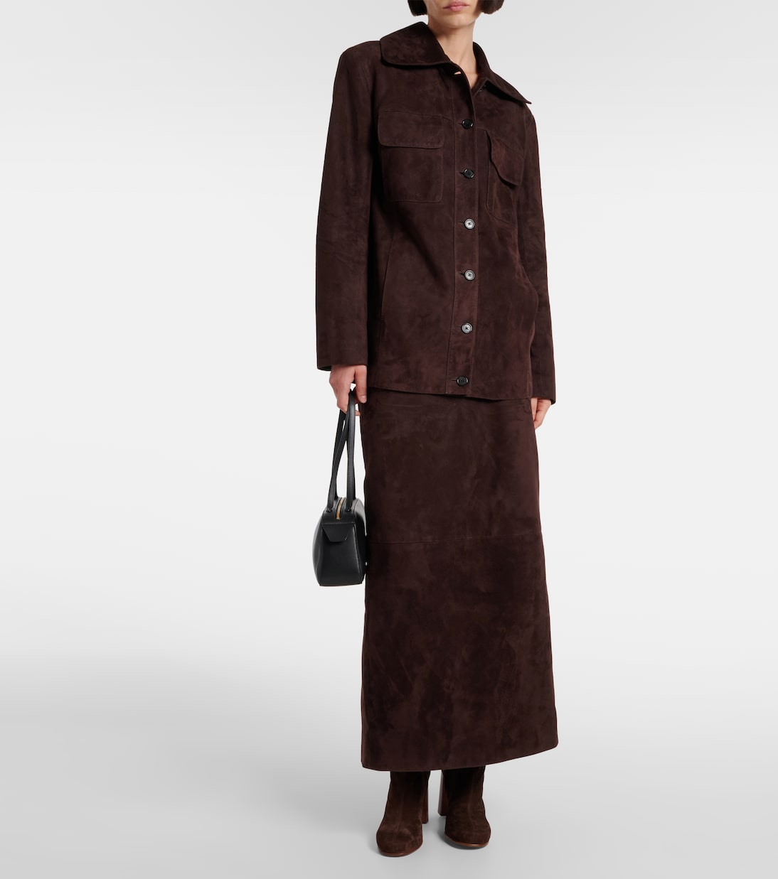 Jupe crayon Loxley en daim | Khaite