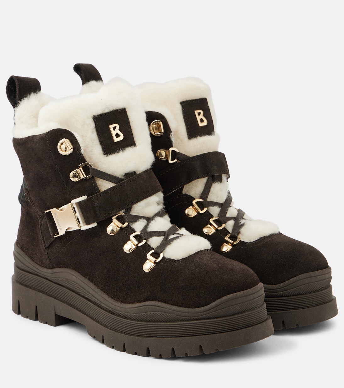 Arosa shearling-trimmed suede ankle boots | Bogner