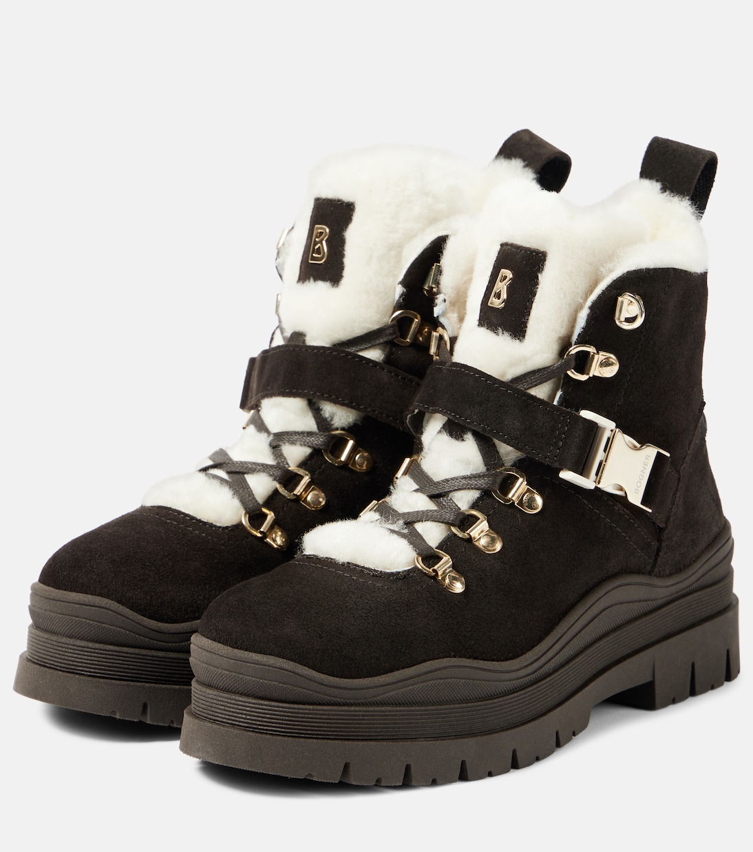Arosa shearling-trimmed suede ankle boots | Bogner