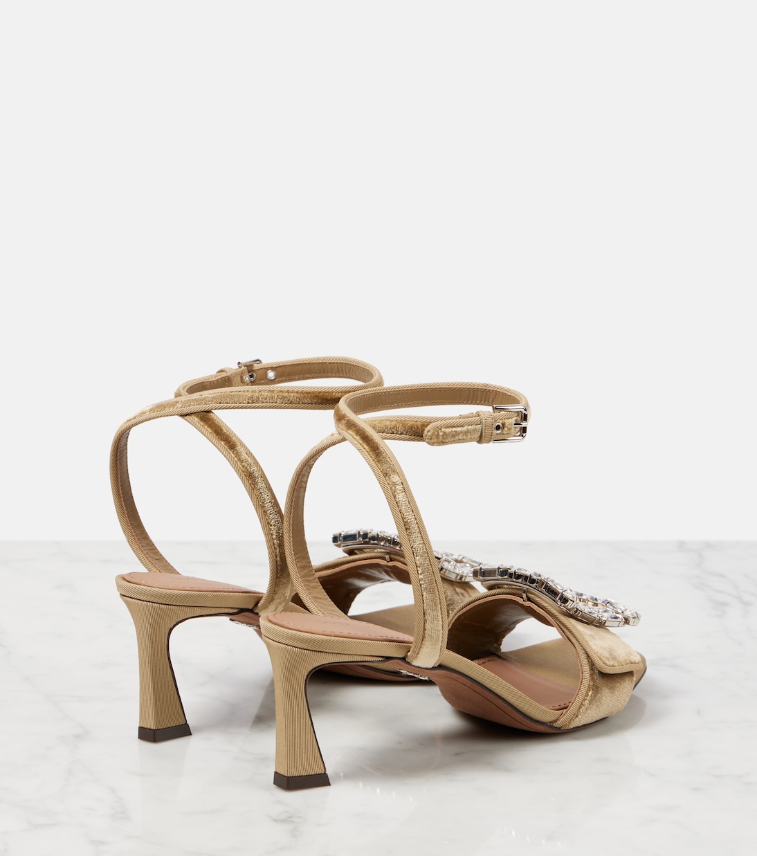 Sandali in velluto con cristalli | Dolce&Gabbana