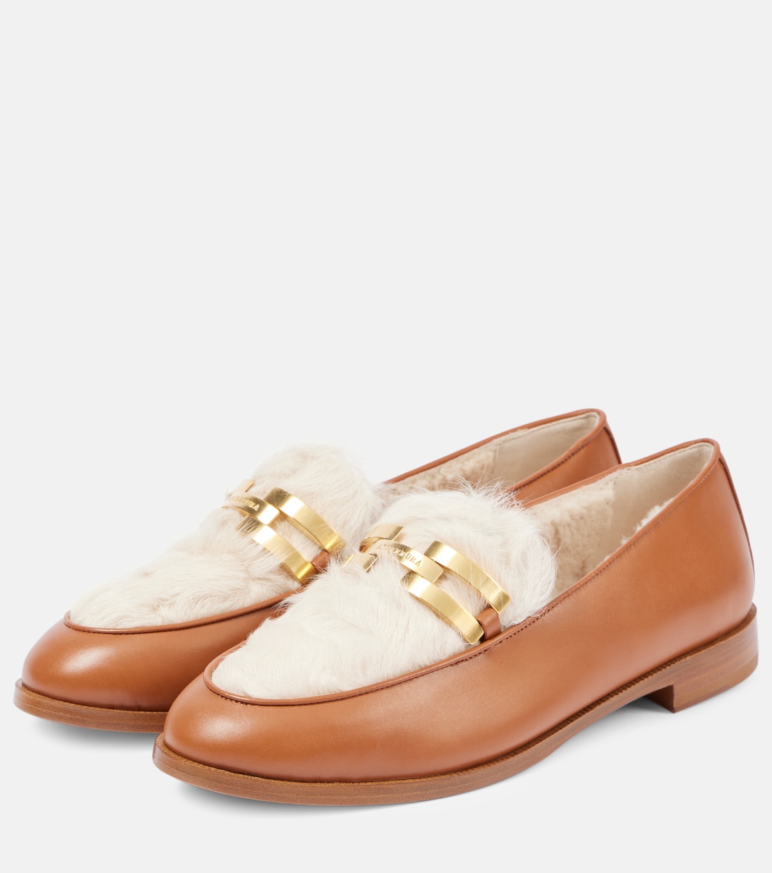Loafers Brandi aus Leder mit Shearling | Aquazzura
