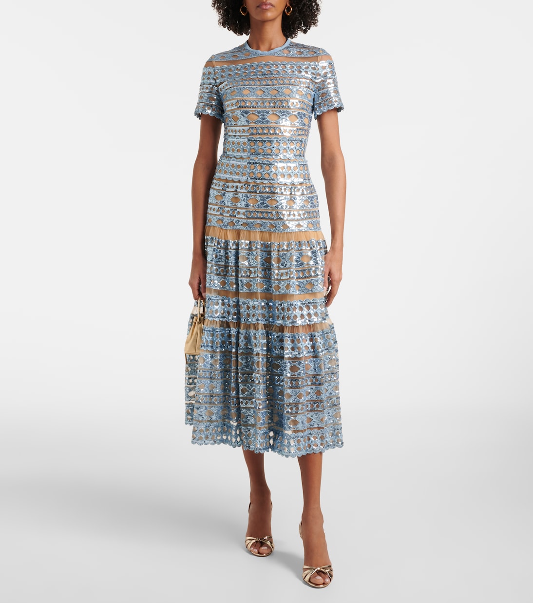 Maxikleid aus Tüll mit Pailletten | Elie Saab