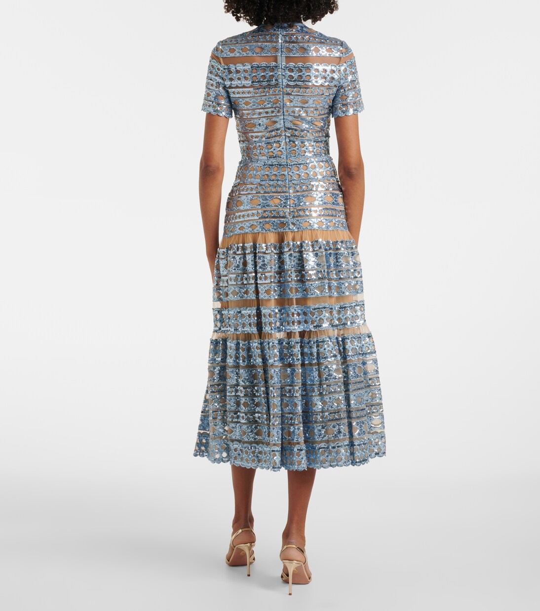 Maxikleid aus Tüll mit Pailletten | Elie Saab