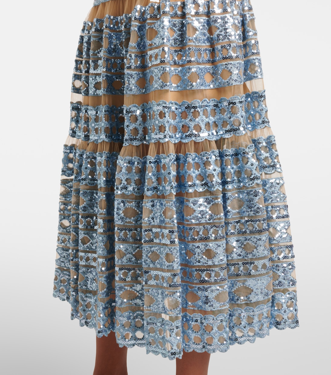 Maxikleid aus Tüll mit Pailletten | Elie Saab