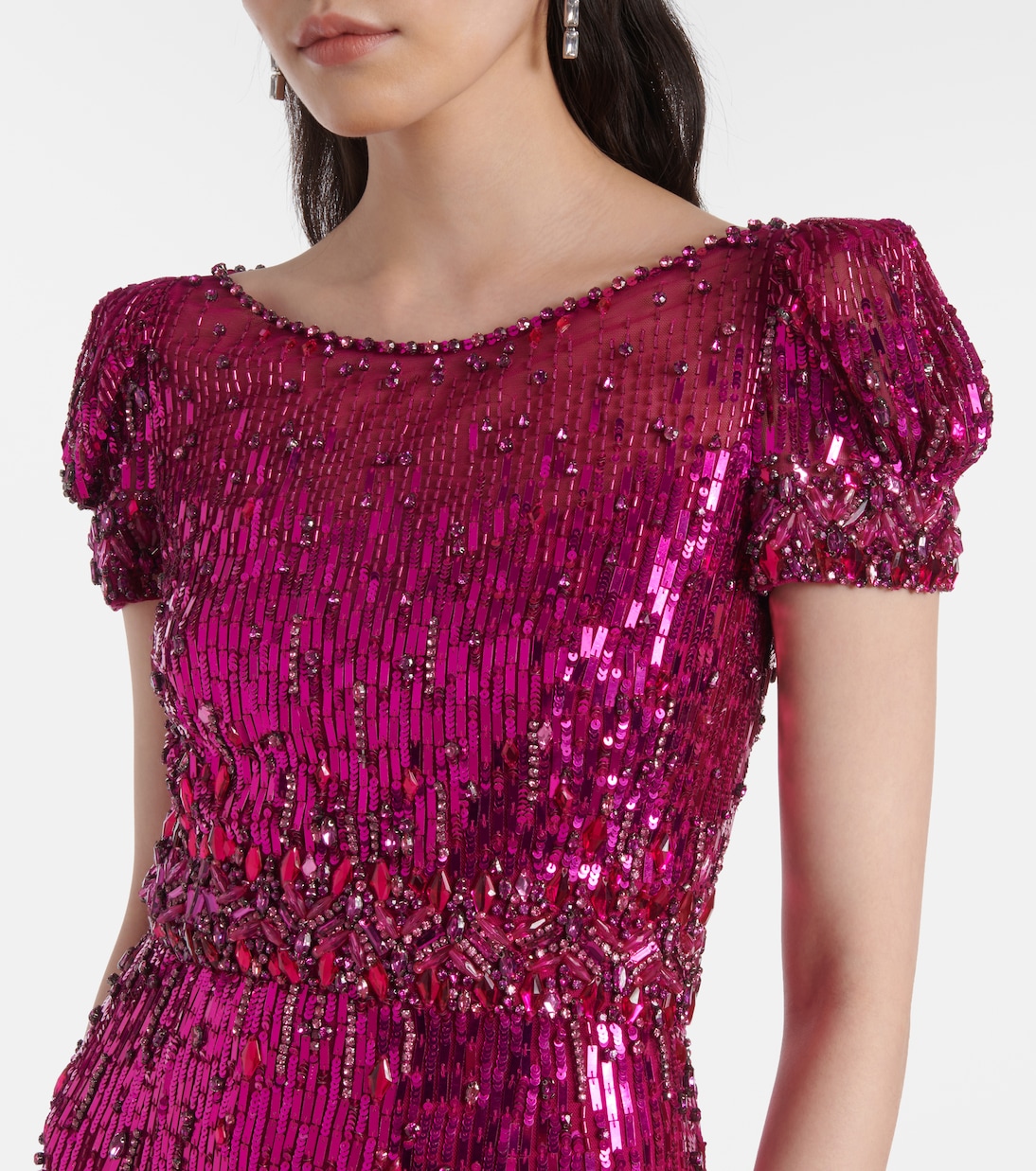 Abito lungo Sungem con decorazioni | Jenny Packham