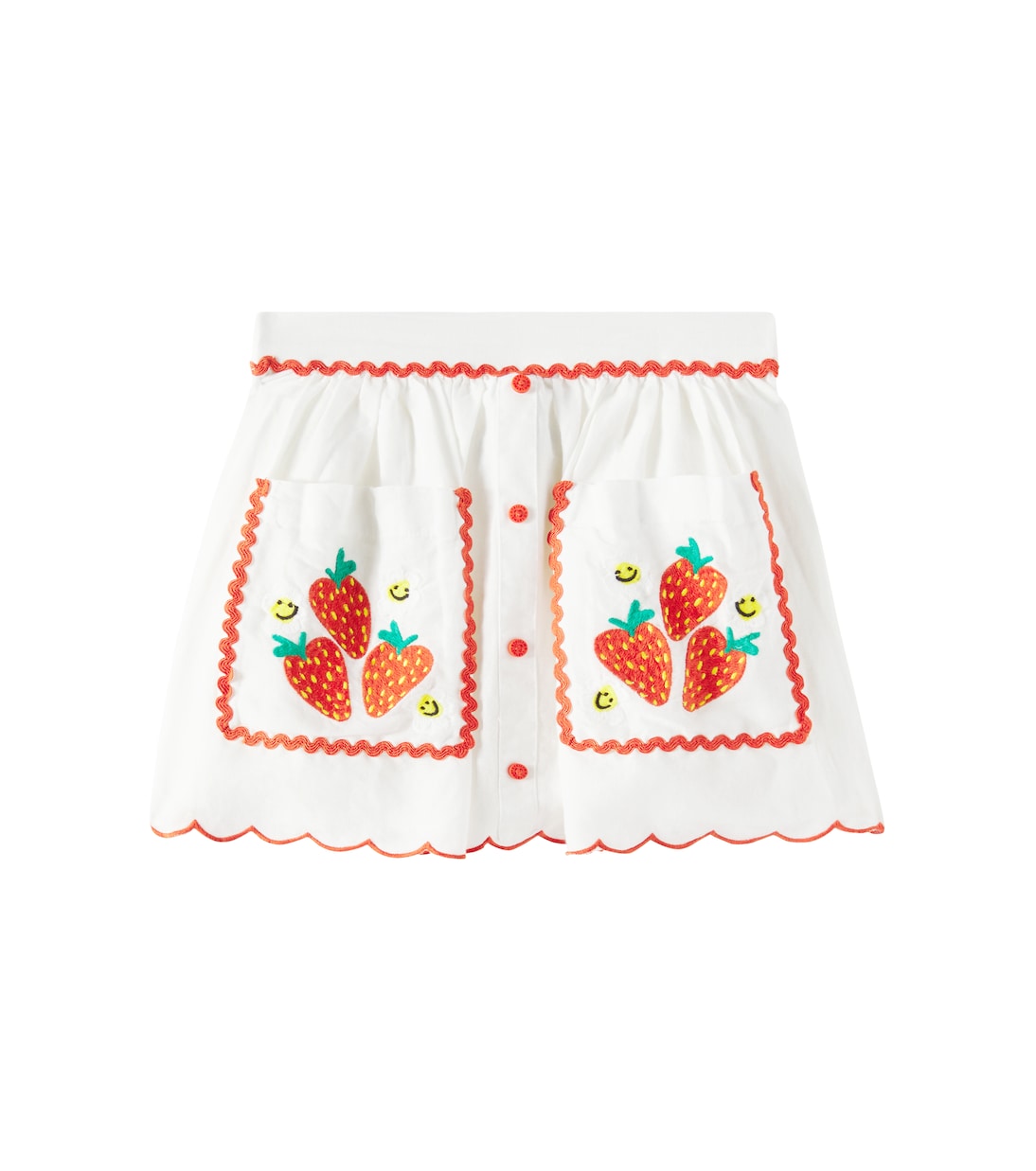 Embroidered linen and cotton skirt | Stella McCartney Kids