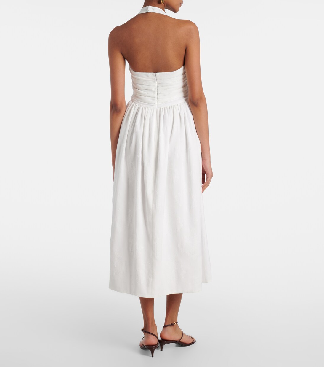 Robe midi Leia brodée en coton | Markarian