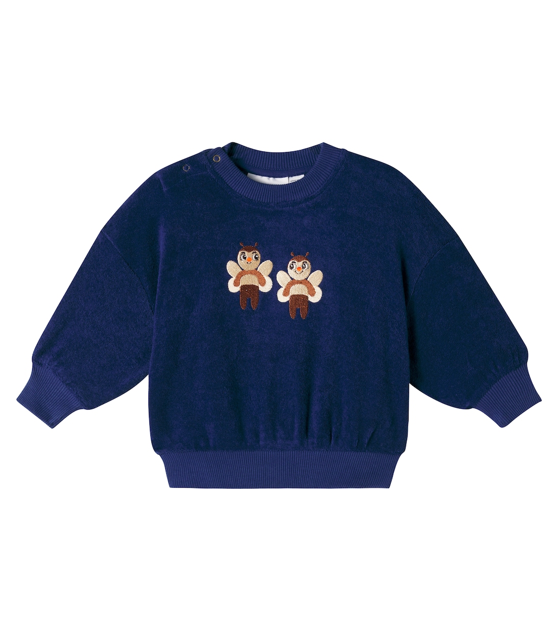 Baby embroidered cotton terry sweatshirt | Mini Rodini