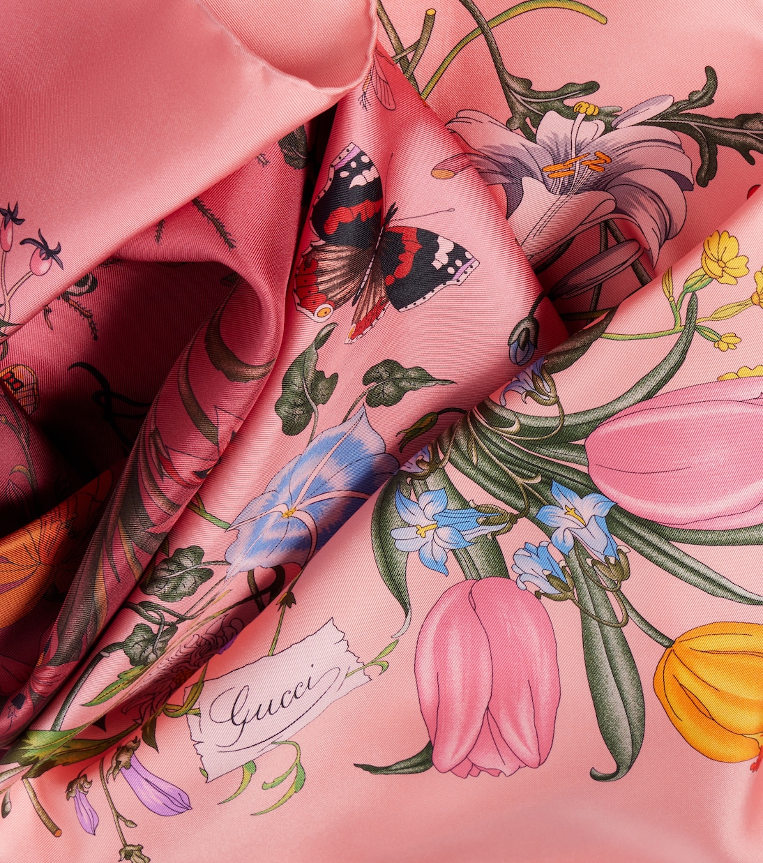 Floral silk twill scarf | Gucci