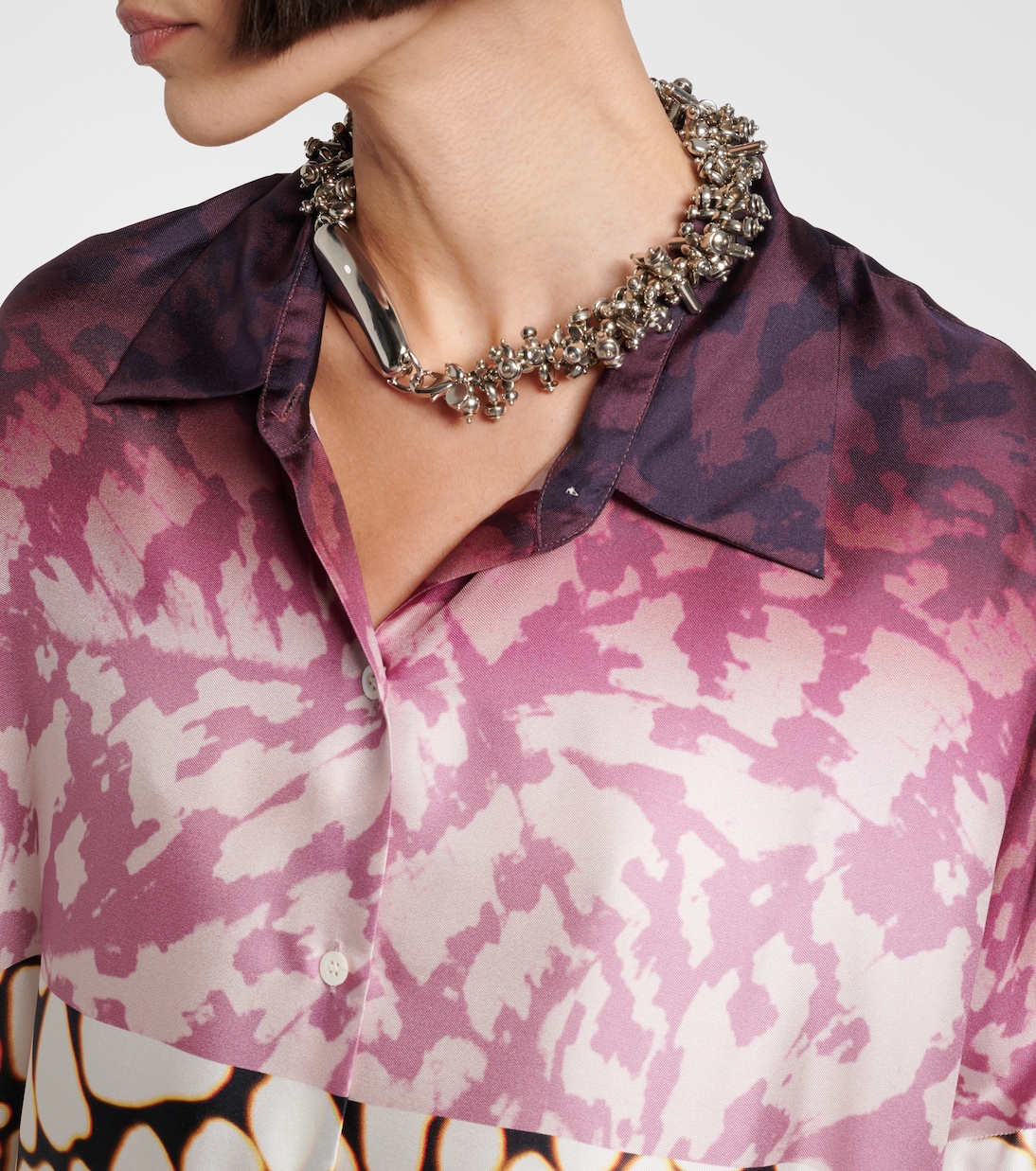 Robe chemise imprimée en soie | Dries Van Noten